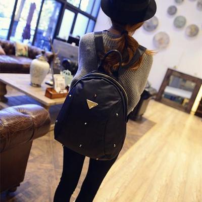 雙肩包韓版休閑女包 時尚鉚釘背包 潮流英倫…-堆糖,美好生活研究所