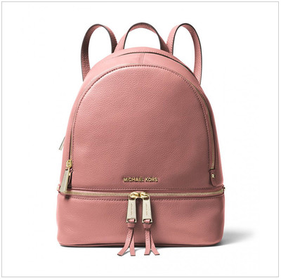 Michael Kors/邁克·科爾斯 MK女士RHEA ZIP系列簡約皮質雙肩包旅行包