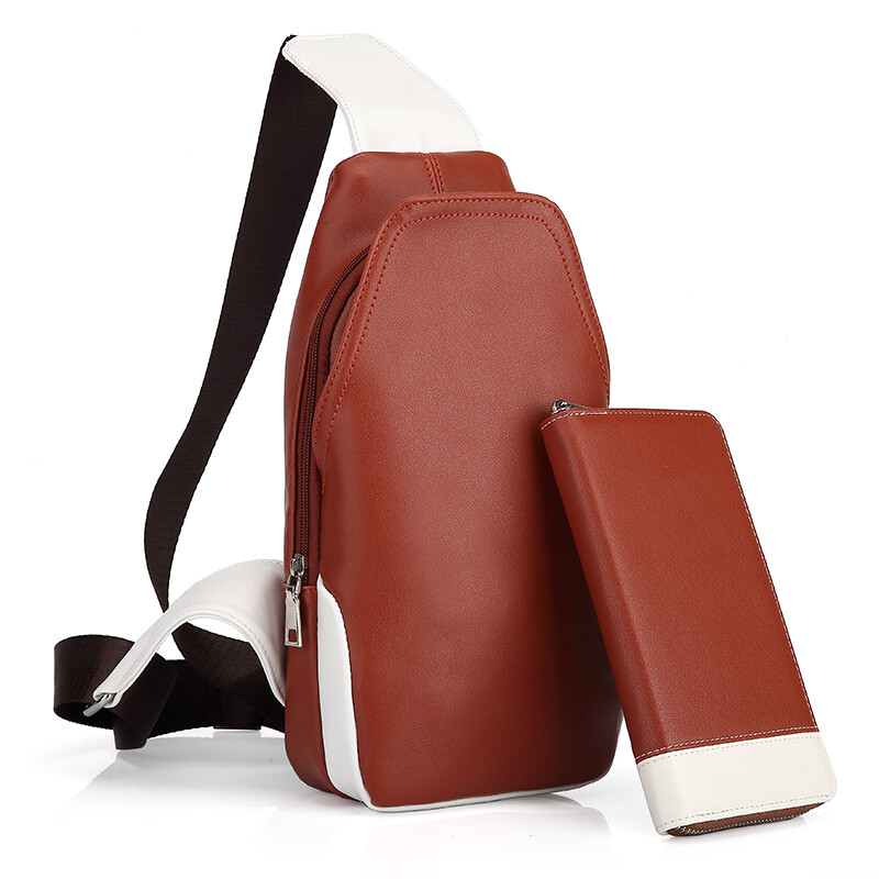 ILELIN冬季新款旅行包運(yùn)動包男士健身胸包腰包休閑男包包情侶單肩包文藝斜挎包韓版 黑色套餐