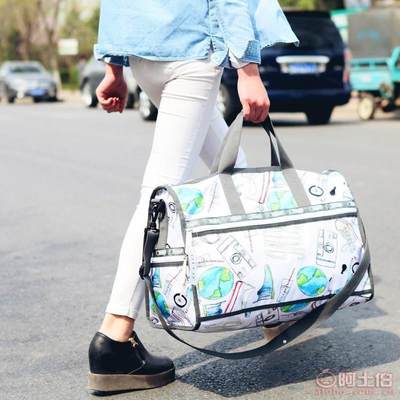 【DITD歐美時尚印花大手提旅行包防水折疊行李袋拎包登機(jī)包潮休閑大包0573