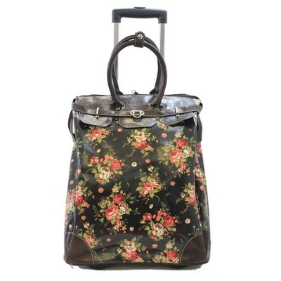 玫瑰花拉桿箱 花卉大旅行包…_來自五二的圖片分享-堆糖網